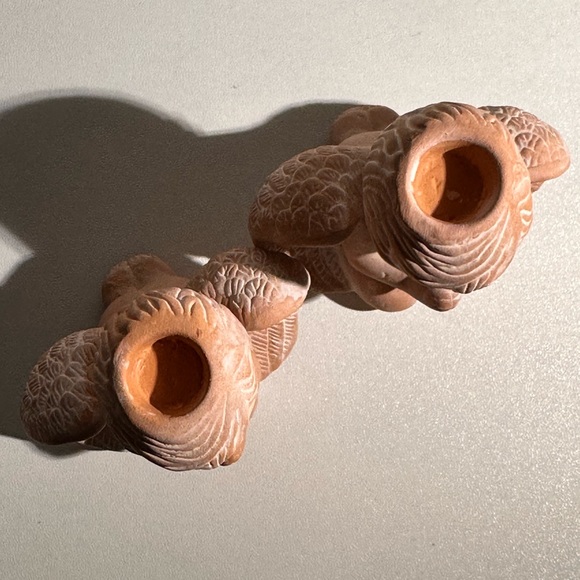 Vintage Nobel Hall Terracotta Kneeling Cherub with Candles Set of 2 - Picture 5 of 8